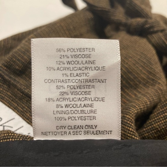 OBAKKI Sz 2 Wool Blend Lined Slight A  Line Straps Bows Zipper Closure Skirt - Picture 9 of 9